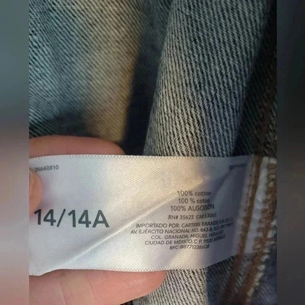 OshKosh B'gosh Classic 100% Cotton Trucker Blue denim Jean Jacket 14/14A - Picture 7 of 8